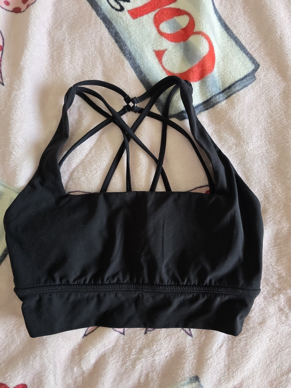 BuffBunny Black Strappy Crisscross Sports Bra